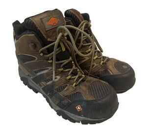 Merrell Moab Vertex Mid Waterproof Composite Toe Work Boots Mens Size 10 Brown